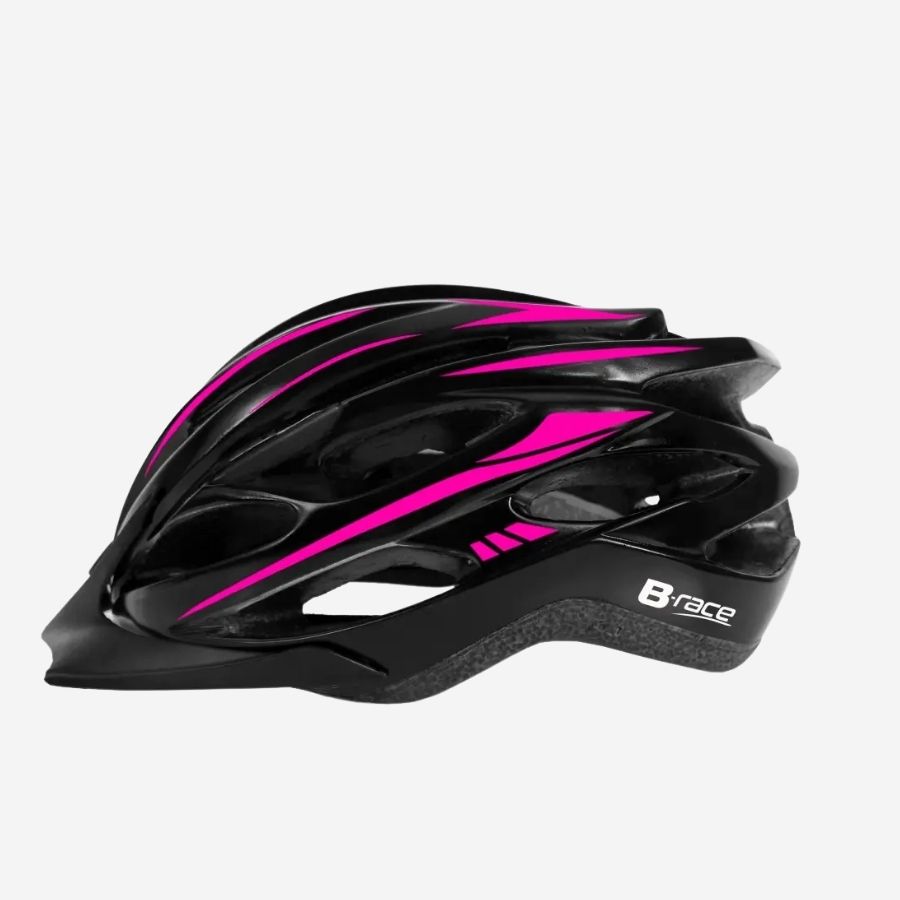 B-RACE CASCO RAGAZZA GRANITH IN-MOLD nero/fuxia
